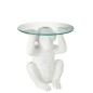 Table basse avec singe pied en plastique blanc 45x45x49 cm Table basse avec singe pied en plastique blanc 45x45x49 cm