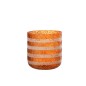 Photophore à lignes en verre orange 14x14x15 cm Photophore à lignes en verre orange 14x14x15 cm