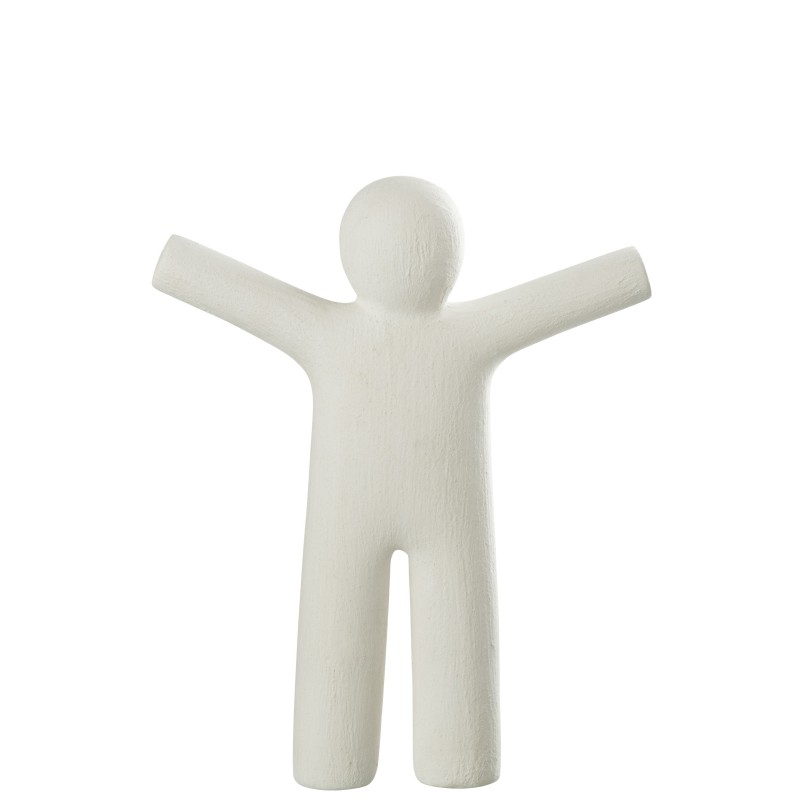 Estatuilla del pequeño Mauricio con los brazos extendidos de material sintético blanco 32x6x42 cm Estatuilla del pequeño Mauricio con los brazos extendidos de material sintético blanco 32x6x42 cm