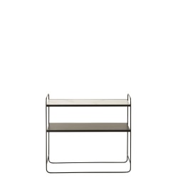 Console à deux planches en bois blanc 90x31x81 cm