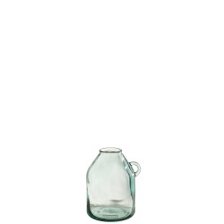 Vase avec anse en verre transparent 20x18x25 cm