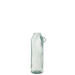 Vase avec anse en verre transparent 17x14x45 cm