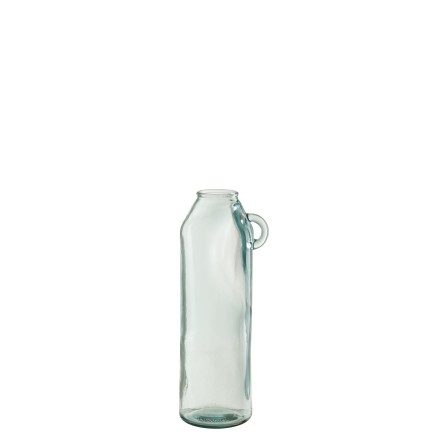 Vase avec anse en verre transparent 17x14x45 cm