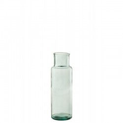 Vase cylindrique en verre transparent 15x15x45 cm