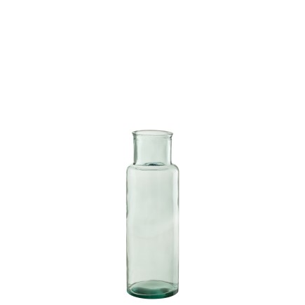 Vase cylindrique en verre transparent 15x15x45 cm