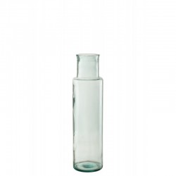 Vase cylindrique en verre transparent 15x15x55 cm