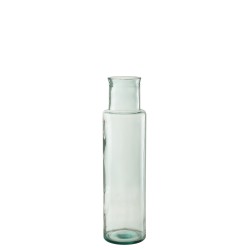 Vase cylindrique en verre transparent 15x15x55 cm