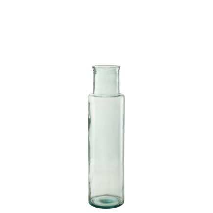 Vase cylindrique en verre transparent 15x15x55 cm