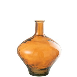 Vase gonflé en verre marron 36x36x46 cm