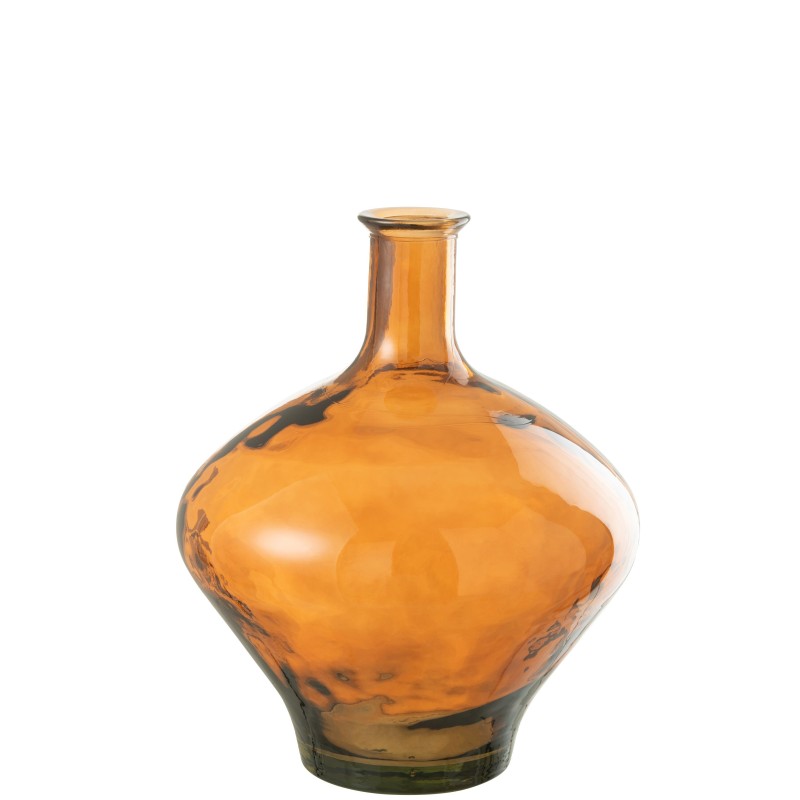 Vase gonflé en verre marron 36x36x46 cm Vase gonflé en verre marron 36x36x46 cm