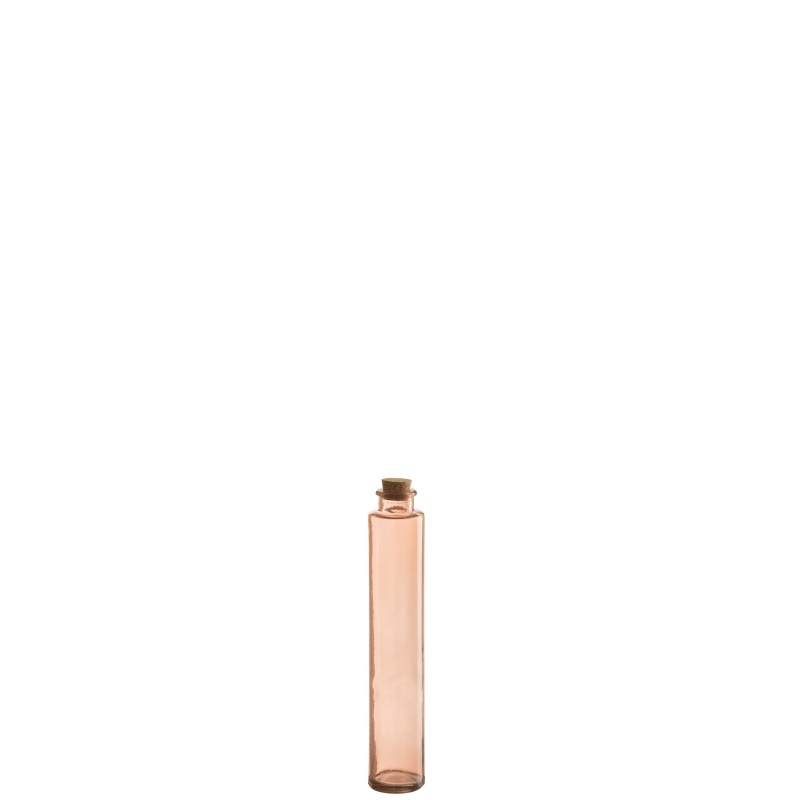 Bouteille avec bouchon en verre rose 6x6x32 cm