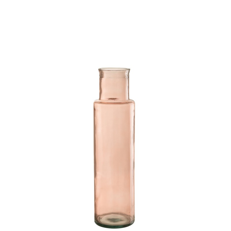 Vase cylindrique en verre rose 15x15x55 cm Vase cylindrique en verre rose 15x15x55 cm