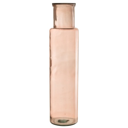 Vase cylindrique en verre rose 18x18x75 cm