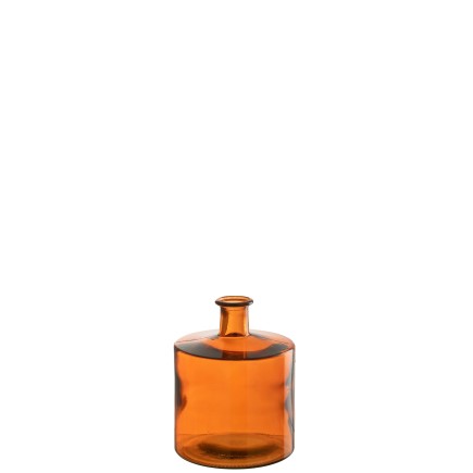 Vase large avec col en verre rouge 21x21x26 cm