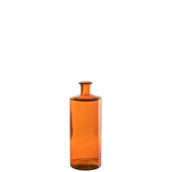 Vase bouteille en verre rouge 15x15x40 cm