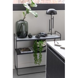 Console à deux planches en bois blanc 90x31x81 cm