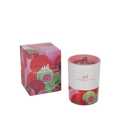 Vela perfumada daiquiri de fresa de 45 horas en parafina multicolor de 9x9x11 cm