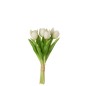 Bouquet de 7 tulipes artificiel en synthétique blanc 13x9x32 cm