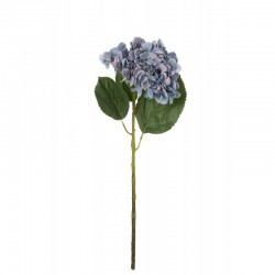 Hortensia artificial en textil azul 19x10x58 cm