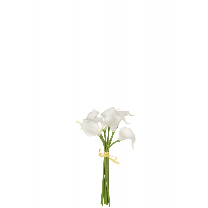 Bouquet de 8 calla lily artificiel en plastique blanc 20x11x37 cm