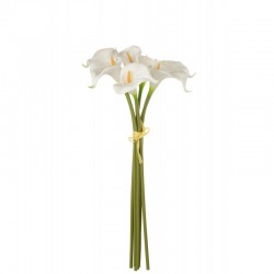 Bouquet de 8 calla lily artificiel en plastique blanc 25x25x57 cm