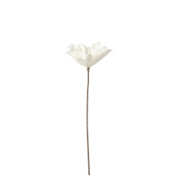 Fleur sur tige en synthétique blanc 76x15x11 cm