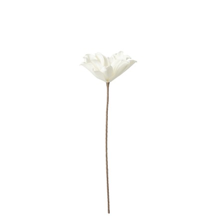 Fleur sur tige en synthétique blanc 76x15x11 cm
