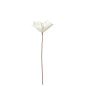 FLEUR BRANCHE FEUILLES COURTES 1 TETE EVA BLANC