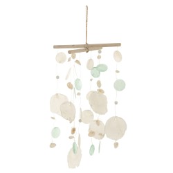 Mobile en coquillage bleu 36x24x2 cm