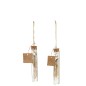 Suspension de 2 tubes avec fleur séchées en verre naturel 2x2x13 cm Suspension de 2 tubes avec fleur séchées en verre naturel 2x2x13 cm