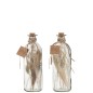 Set de 2 botellas de flores secas en vidrio natural 8x8x21 cm Set de 2 botellas de flores secas en vidrio natural 8x8x21 cm