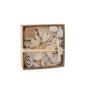 Potpourri fleurs et noix en bois blanc 18x18x6 cm Potpourri fleurs et noix en bois blanc 18x18x6 cm