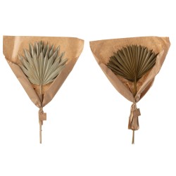 Lot de 2 bouquets de feuilles séchées en bois naturel 39x4x56 cm
