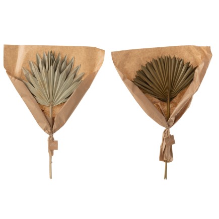 Lot de 2 bouquets de feuilles séchées en bois naturel 39x4x56 cm