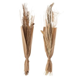 Lot de 2 bouquets de feuilles sauvages en bois naturel 22x10x144 cm