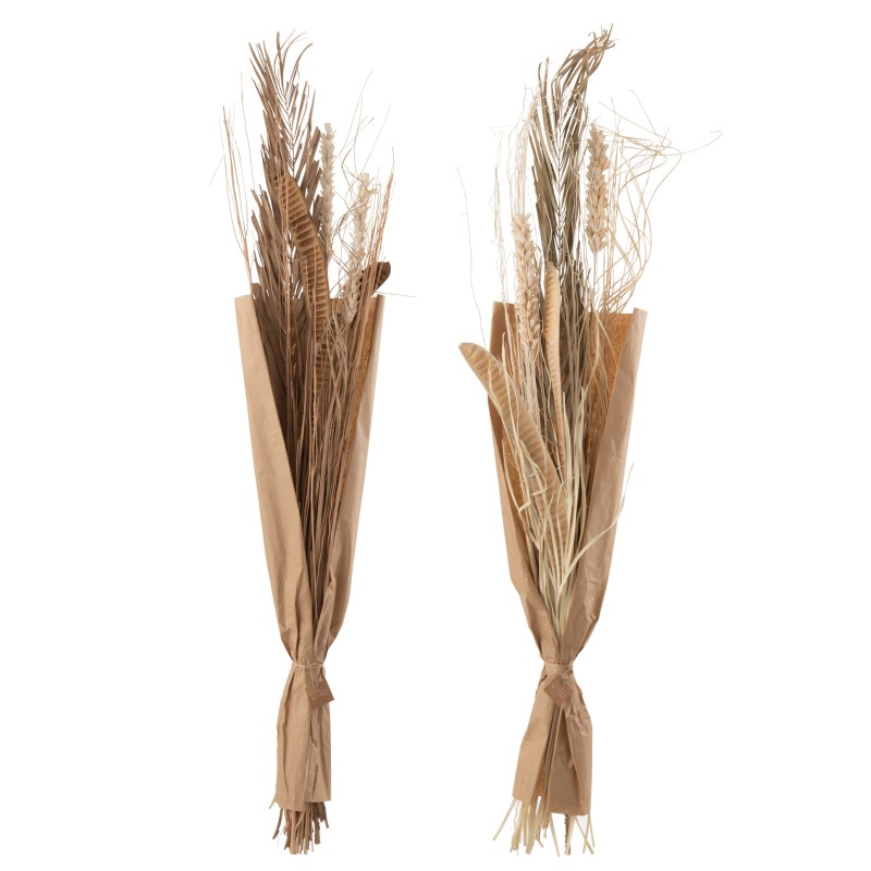Lot de 2 bouquets de feuilles sauvages en bois naturel 22x10x144 cm
