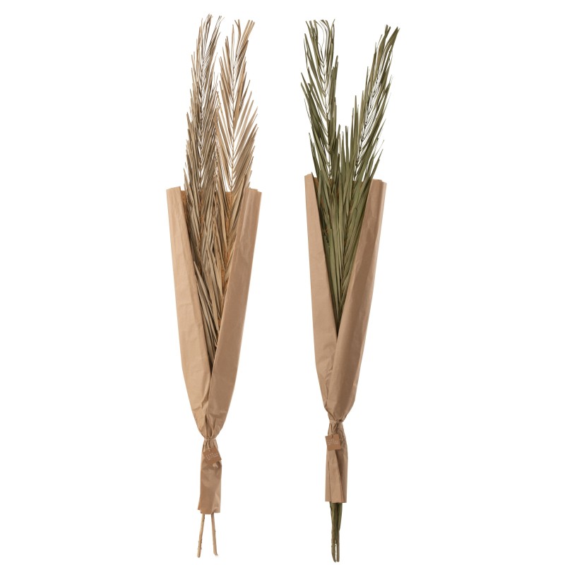 Lot de 2 bouquets de feuilles sauvages en bois vert 22x10x144 cm
