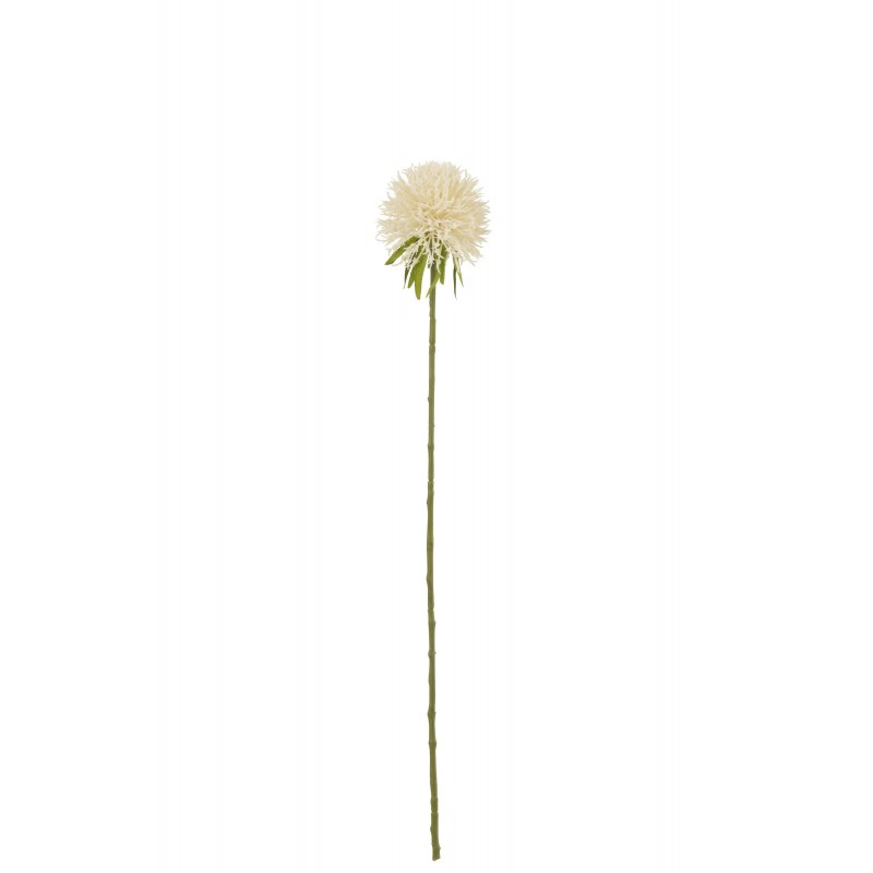 Fleur d’allium artificielle sur tige en plastique blanc 44x7x7 cm