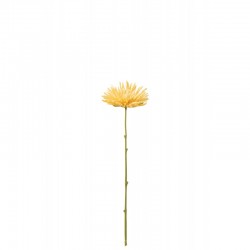 Chrysantheme artificiel sur tige en plastique jaune 41x10x5 cm