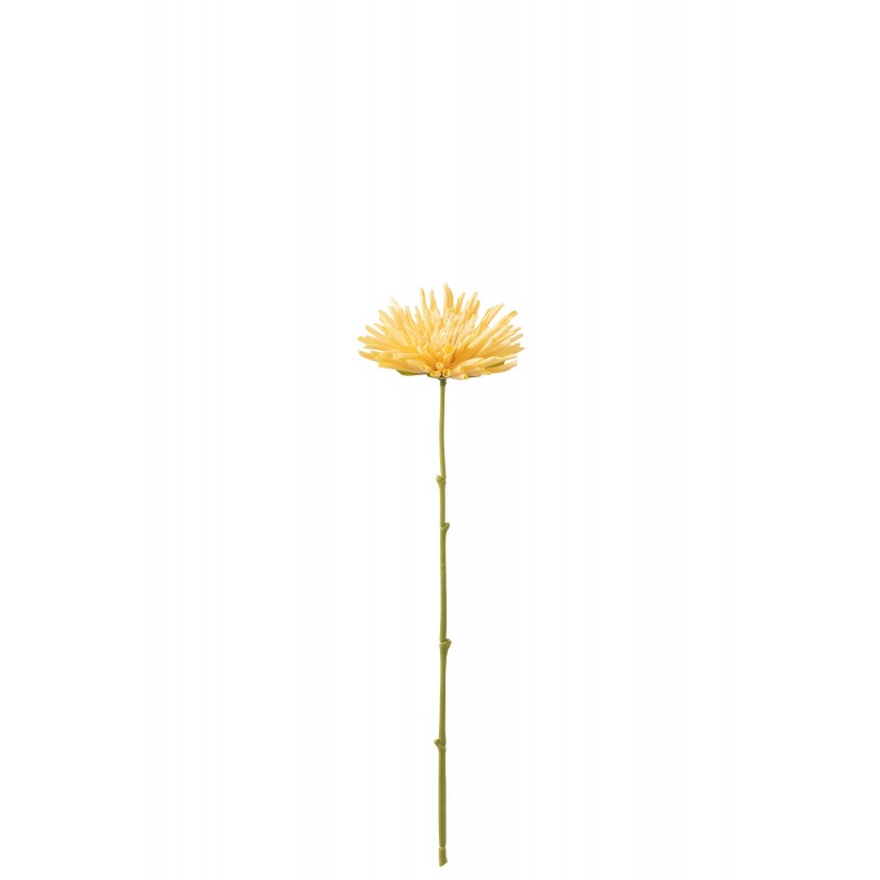 Chrysantheme artificiel sur tige en plastique jaune 41x10x5 cm