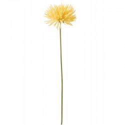 Chrysantheme artificiel sur tige en plastique jaune 60x10x9 cm