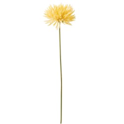 Chrysantheme artificiel sur tige en plastique jaune 60x10x9 cm