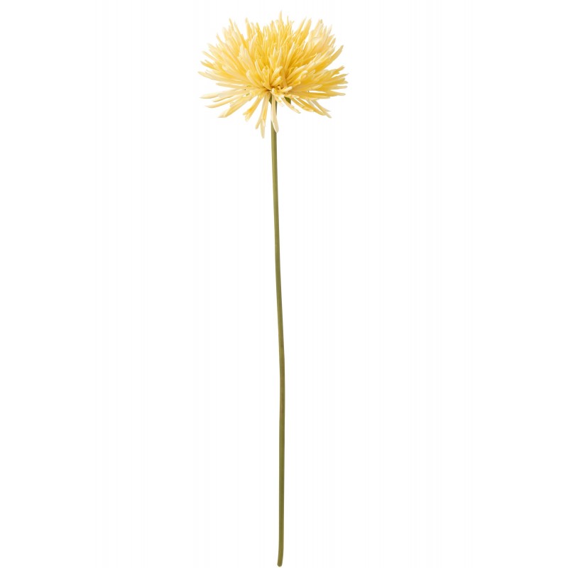 Chrysantheme artificiel sur tige en plastique jaune 60x10x9 cm