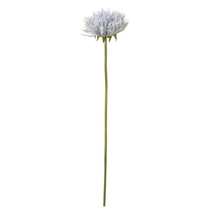 Chrysantheme artificiel sur tige en plastique bleu 60x10x9 cm