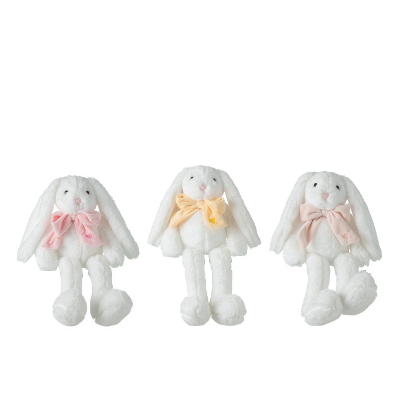 Set de 3 lapins en peluche blanc 40x11x28 cm Set de 3 lapins en peluche blanc 40x11x28 cm