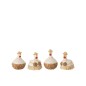 Set de 4 poules noix de coco en céramique multicouleur 9x9x10 cm Set de 4 poules noix de coco en céramique multicouleur 9x9x10 cm