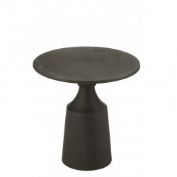 Table gigogne ronde en aluminium noir 45x45x46 cm
