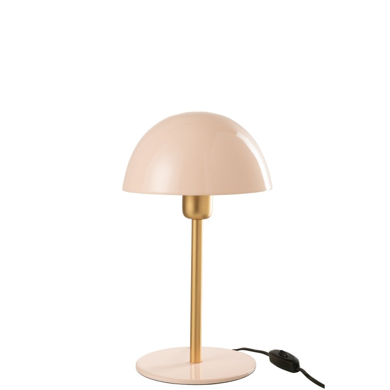 Lampe champignon en métal rose 20x20x11 cm