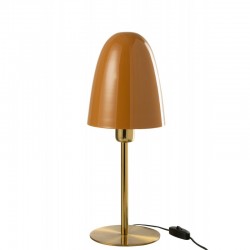 Lampe de table avec socle doré en métal ocre 17x17x46 cm