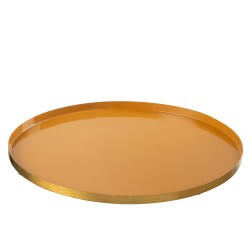 Plateau rond en métal ocre 41x41x2 cm